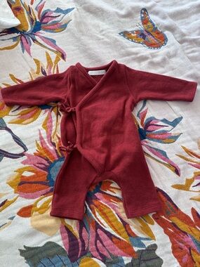 Zara Deep Red Wrap One-Piece Bodysuit